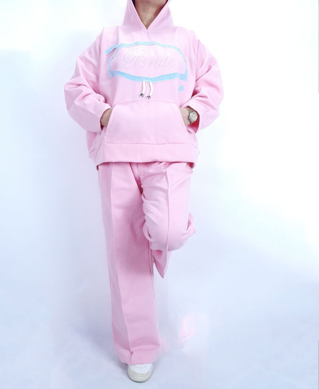   ست هودی شلوار نگین دار    